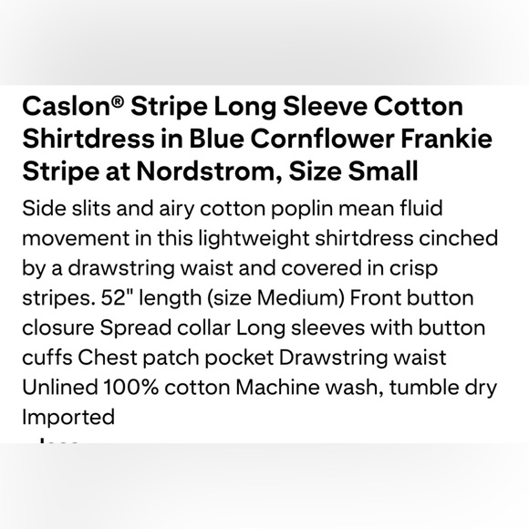 Blue Striped Maxi shirt dress by Caslon size L oversized - Picture 2 of 10